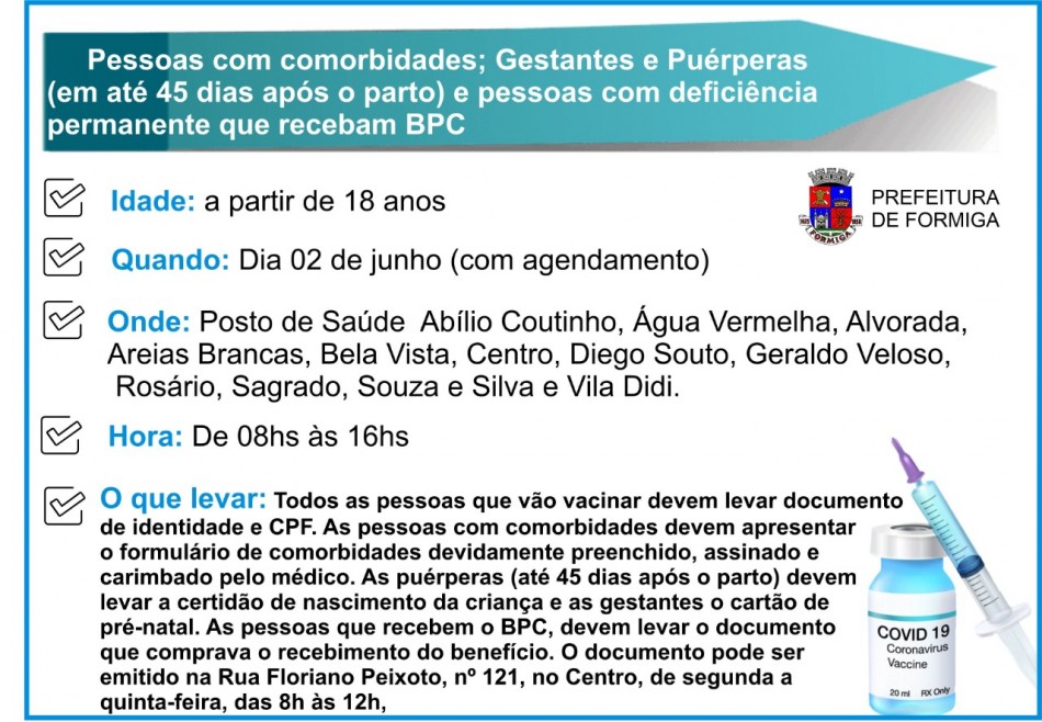 Covid: Saúde agendará vacinação de comórbidos com 18 anos ...